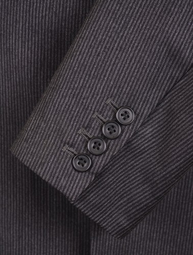 Hackett London Gray Broken Herringbone Striped 100% Wool Sport Coat Jacket 40 L - Picture 6 of 9