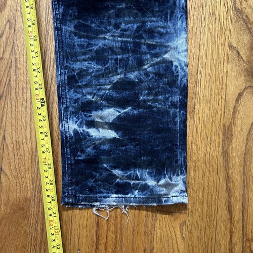 Rock Revival Moto Daviday Jeans Men's Size 40x30 Blue Tie Dye Zippers Stretch - Picture 7 of 10