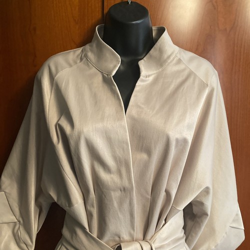 NWT Vertigo Paris L 3/4 sleeve Kimono Beige Coat Jacket Size XL - Picture 2 of 7