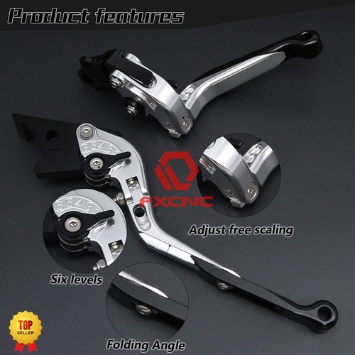 CNC Silver Folding Extending Brake Clutch Levers For BMW FK1600 GT/GTL 2011-2016 - Picture 1 of 12