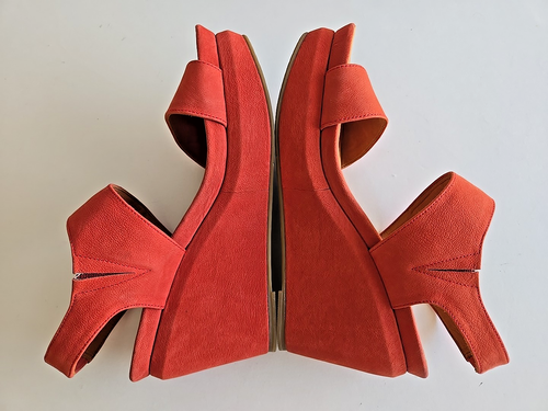 NEW Gentle Souls Sz 7 1/2 Sandals Juniper Barry Wedge Terracotta Leather Sandals - Picture 7 of 12