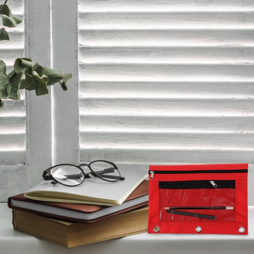 Oxford Cloth Zipper Binder Pencil Pouch Three Binder Document Bag - Afbeelding 12 van 12