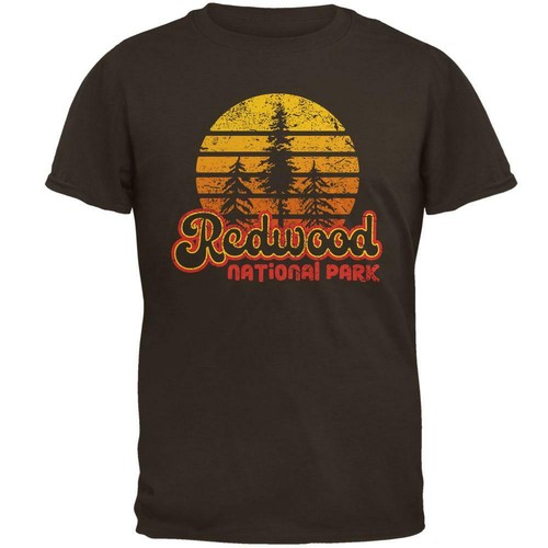 National Park Retro 70s Sunset Redwood Mens T Shirt - Bild 1 von 3