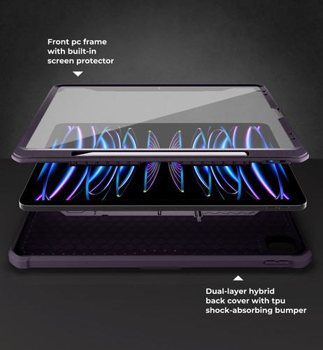Dexnor Case for iPad Pro 12.9 Inch 6th/5th/4th Generation, Heavy Duty Shockproof - Picture 53 of 60