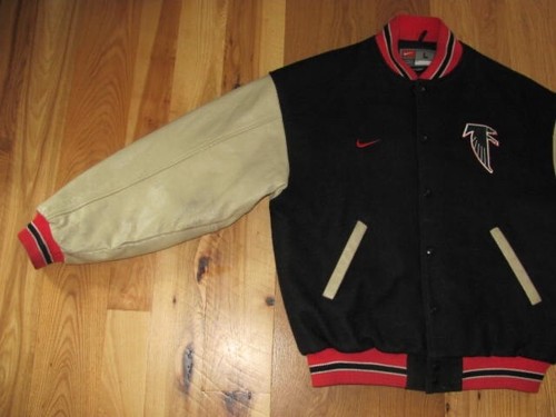 Nike Vintage NFL Falcons Wool Leather Varsity Jacket Men's L (WOR) - Picture 11 of 14