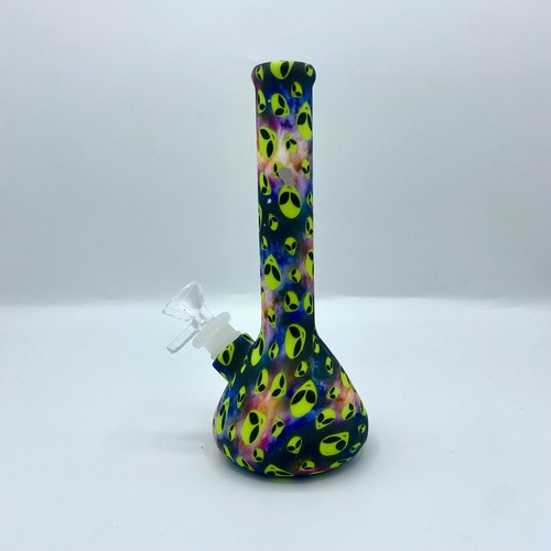 Silicone Smoking Water Pipe Bong Bubbler 8" hookah 14mm glass bowl - Picture 3 of 3