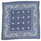 Bandana Traditional Paisley on Blue, Green 1pce 54cm 100% Cotton Head Wrap Scarf