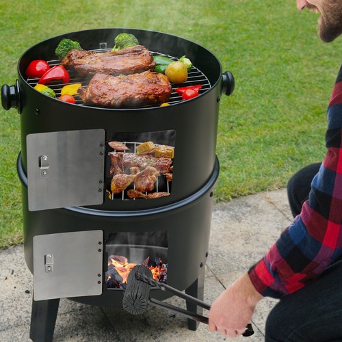 BIG HORN OUTDOOR Holzkohle Smoker Grill Holz Smoker Grills Outdoor Kochen - Bild 9 von 9