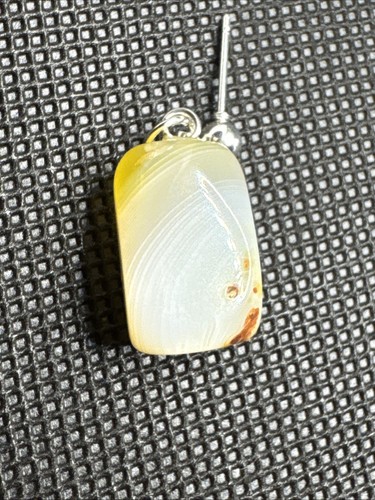 Schmuckset Silber Echtstein gestreifter Achat 🤩 Hellgelb - Bild 9 von 12