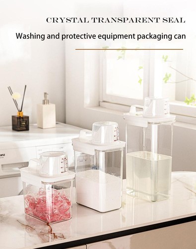 Laundry Detergent Dispenser | Powder Storage Container with Measuring Cup - Picture 9 of 27