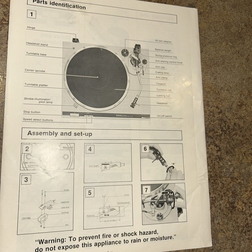 Technics SL-Q2 Operating Instructions Turntable Specs Booklet Vintage Fold-out - Picture 3 of 8