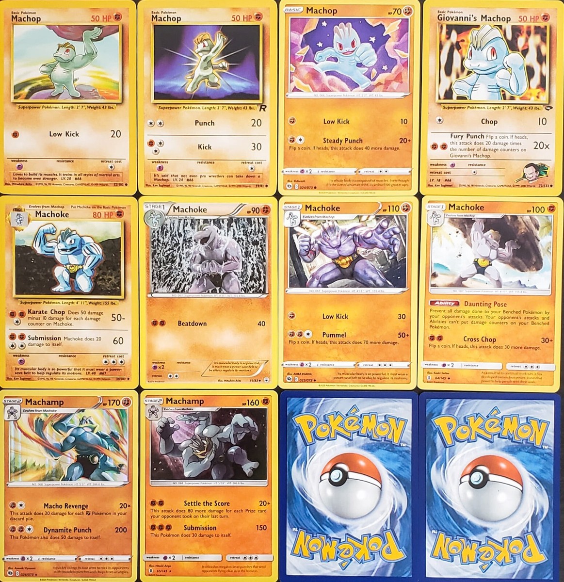 10x) MACHOP MACHOKE MACHAMP Pokemon Card NEW Collection Deck