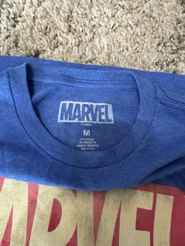 Marvel Superheroes blau grafischer Druck T-Shirt Größe M Med - Bild 3 von 3