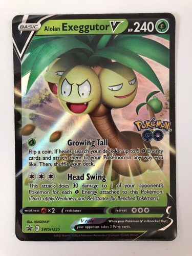 Pokémon TCG Alolan Exeggutor V Sword & Shield SWSH225 Holo Promo - Excellent - Picture 1 of 2