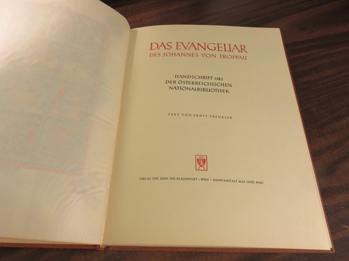 Das Evangeliar Des Johannes Von Troppau Ernst Trenkler Leather 1948 w 18 Plates - Picture 7 of 12