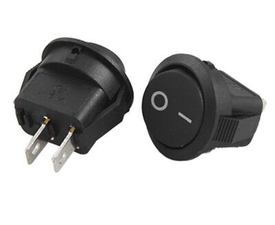 Mini Interrupteur Rond 15mm 2 Contacts Noir 250v 3a On//Off 2pin G113