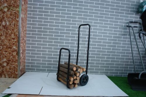 Blockregal Feuerholz Lagerwagen mit Rädern Kamin Anzündung - 24 Stunden Lieferung - Bild 3 von 4