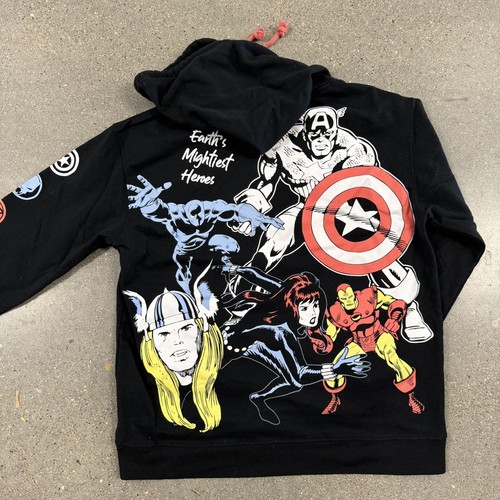 RARE Marvel Heroes AOP Graphic Hoodie - Black Youth Sz XL 15-17 - Picture 9 of 10