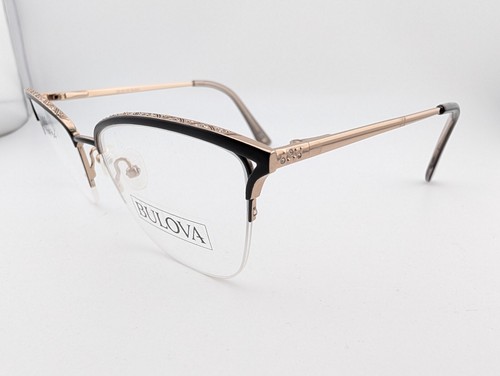 Bulova Eyeglasses, Frames Only, Solvang, 54-18-140, Metal, Black/Gold, Half-Rim - Imagen 8 de 22