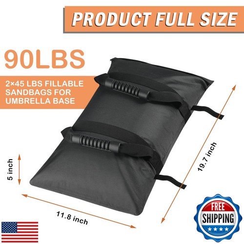 NVAAV 90LBS Extra Large Umbrella Base Weight Set of 2, Patio Fillable Sand Ba - Picture 3 of 5
