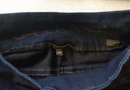 Jag Jeano Blue Western Glove Works Pull On Band Waist Straight Leg Jeans Size 2p - Picture 5 of 7