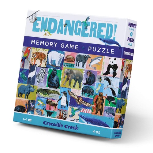 Crocodile Creek Endangered Species 2-in-1 Puzzle + Memory Game Set 48 Piece - Picture 1 of 7