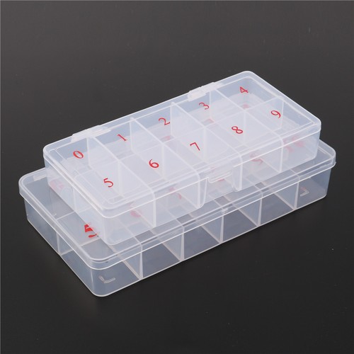10 cells false nail art tips box storage case fake nail art tips box caseJ^f8