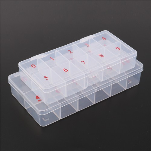 10 cells false nail art tips box storage case fake nail art tips box cas BH - Photo 1/11