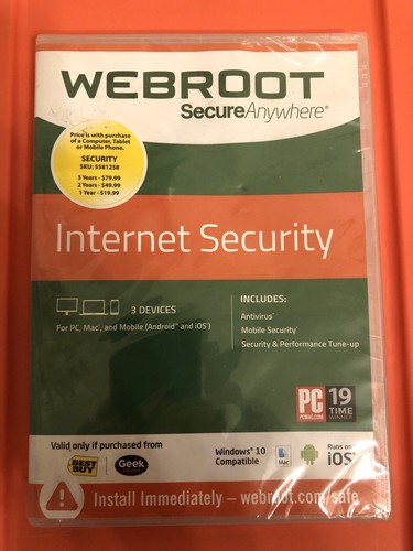 Webroot Secure Anywhere Internet Security - BRAND NEW - Picture 1 of 4