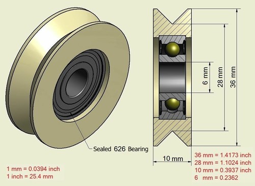 Nylon Pulley Wheel with 90° V-groove Guiding Rail Sliding Mechanism - Picture 12 of 22