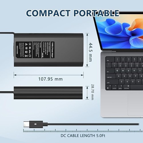 130W USB C Laptop Charger for Dell Latitude / XPS / Precision - Afbeelding 3 van 7
