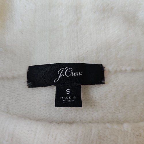 Maglione donna J Crew bianco e grigio misto lana merino finto collo taglia S maglia - Foto 6 di 9