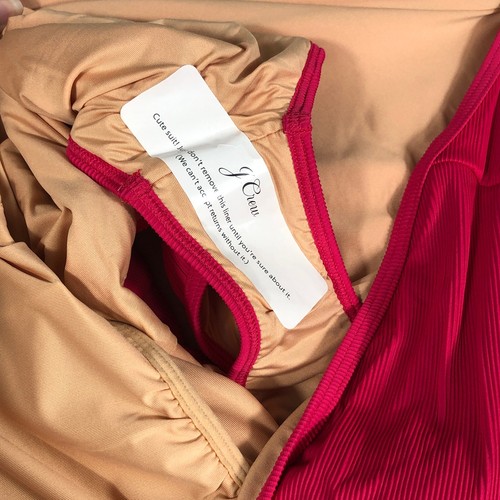 J Crew Ribbed One-Strap One-Piece Swimsuit Size 22 Pink Wild Hibiscus BH484 NWT - Picture 6 of 7