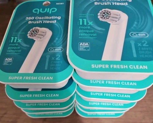 Quip 360 oszillierende elektrische weiche weiße 2 kompakte Zahnbürstenköpfe Nachfüllpackung 11 Stück - Bild 2 von 2
