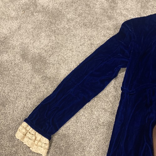 Vintage Lorrie Deb blau royal Samtkleid Prärie Pionierkleid Empire-Taille 11/12 - Bild 4 von 7