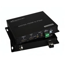 4KP60 HDMI to Fiber Converter with  KVM USB 2.0 Ports +3.5mm Audio+RS232 Data
