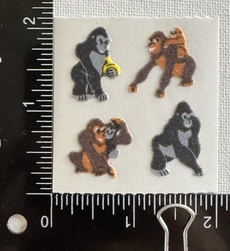 Pegatinas Sandylion de colección FUSZY FLOCKED GORILAS MONOS SIMIOS módulo único - Imagen 2 de 2