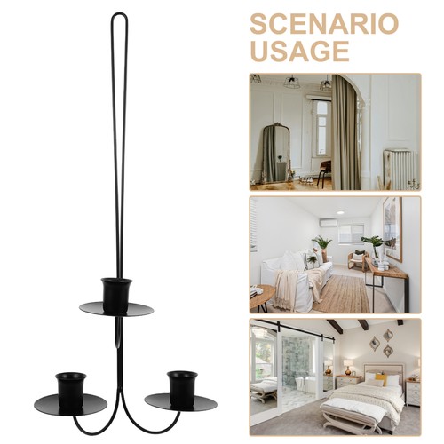 Retro Wall Mounted Iron Candle Sconce Holder Metal Pillar Candle Stand - Bild 6 von 12