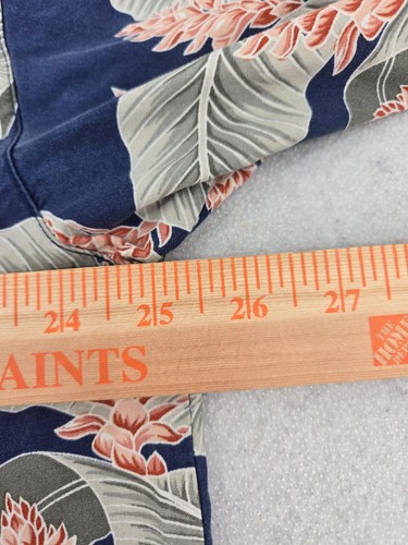 VTG Tommy Bahama Shirt XL Blue Floral Hawaiian Pocket Camp Aloha Beach Men - Picture 6 of 14