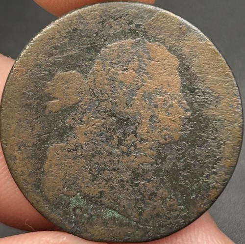 1801 US 1c Large Cent draped bust Early American copper coin