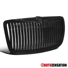 Fit 2004-2010 Chrysler 300 300c Glossy Black Vertical Front Bumper Hood Grille