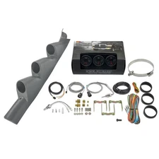 GlowShift B7 Boost EGT Trans Temp Gauges + Gray Pod for 11-16 Ford Super Duty