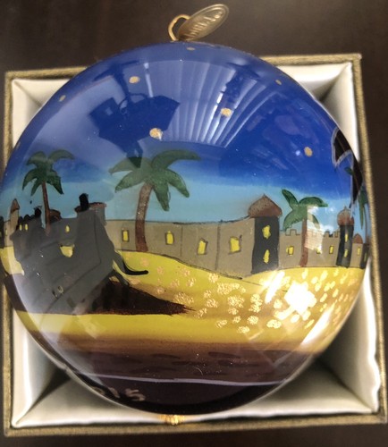 Pier 1 Krippe bemalt Glas Weihnachtsschmuck 2015 wunderschön! - Bild 8 von 13