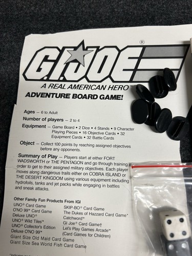 G.I. Joe Real American Hero Adventure Board Game 1982 Game Pieces Gijoe Gi.joe - Picture 5 of 5