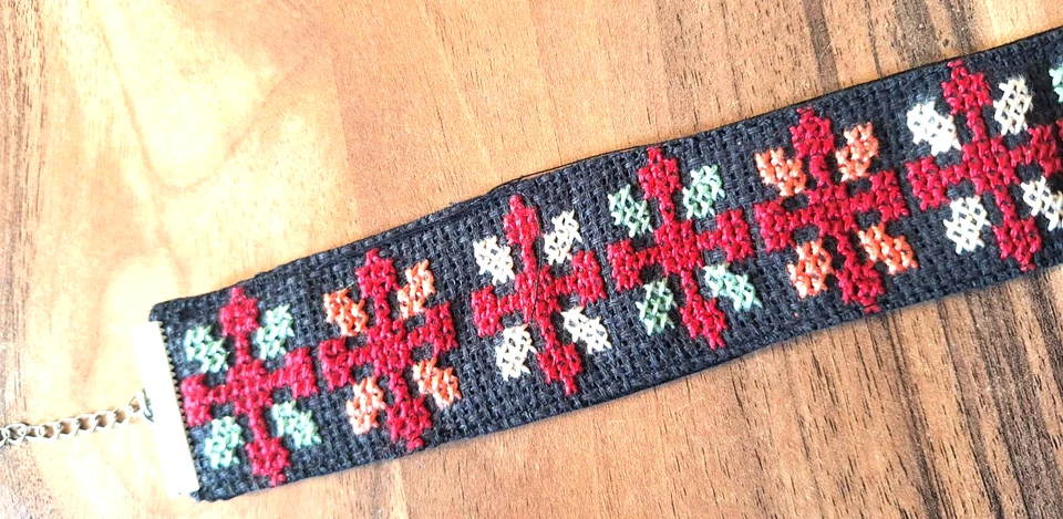 Gargantilla palestina bordada para mujer hecha a mano decoración regalo - Imagen 4 de 4