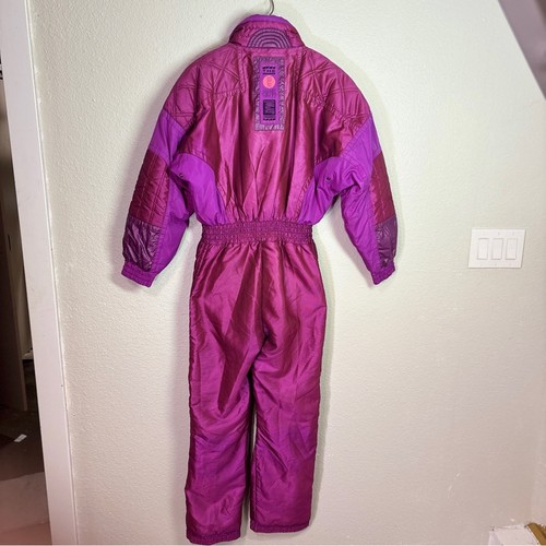 Vintage 80s Kaelin Solar One Piece Ski Suit Women’s M Metallic Belted Hong Kong - Picture 16 of 16