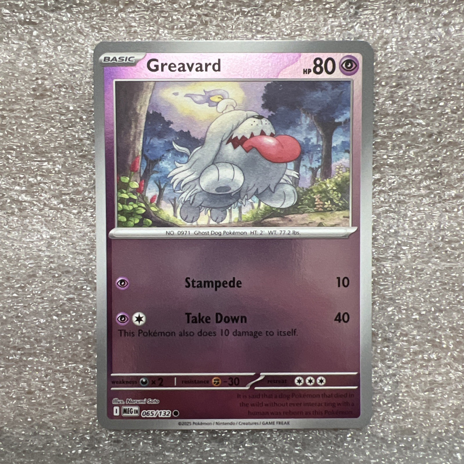 Greavard 065/132 Reverse Holo  - Pokemon Mega Evolution