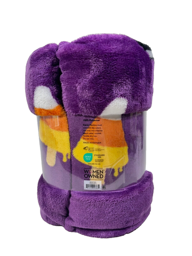 Summerween Spooky Vibes Velvet Plush Throw Blanket Spooky Treats 50" x 60" - Picture 6 of 10