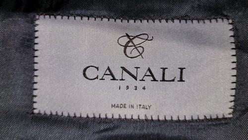 Recent Canali 1934 50R 40R 2pc Suit Gray Blue Striped Wool Jacket Pants W33 X 33 - Picture 3 of 9