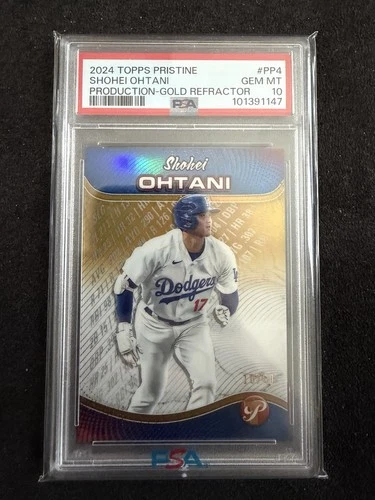 Shohei Ohtani 2024 Topps Pristine Production Gold Refractor RARE /50 PSA 10!